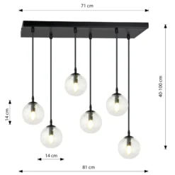 Emibig Pendellampa Cosmo Stål Svart | Passande för 6x E14 - Max 10W