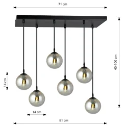Emibig Pendellampa Cosmo Stål Svart | Passande för 6x E14 - Max 10W