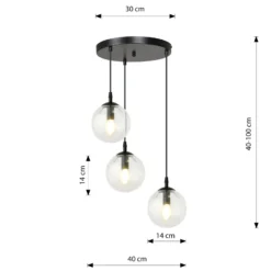 Emibig Pendellampa Cosmo Stål Svart | Passande för 3x E14 - Max 10W