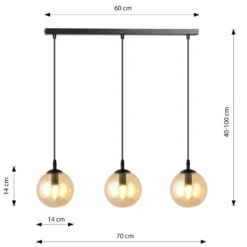 Emibig Pendellampa Cosmo Stål Svart | Passande för 3x E14 - Max 10W