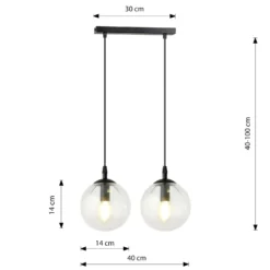 Emibig Pendellampa Cosmo Stål Svart | Passande för 2x E14 - Max 10W