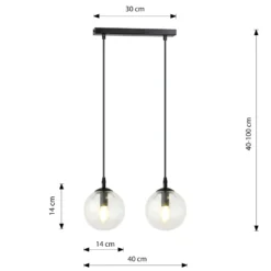 Emibig Pendellampa Cosmo Stål Svart | Passande för 2x E14 - Max 10W