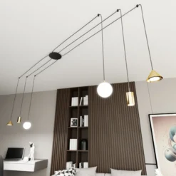 Emibig Pendellampa Fuji Stål Guld | Passande för 2x E14 - Max 10W, 2x GU10 - Max 10W, 2x GX53 - Max 10W