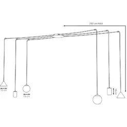 Emibig Pendellampa Fuji Stål Svart | Passande för 2x E14 - Max 10W, 2x GU10 - Max 10W, 2x GX53 - Max 10W