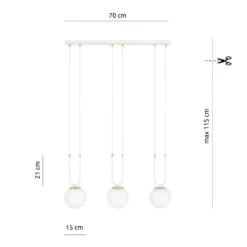 Emibig Pendellampa Glam Stål Vit | Passande för 3x E14 - Max 10W