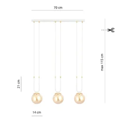 Emibig Pendellampa Glam Stål Vit | Passande för 3x E14 - Max 10W