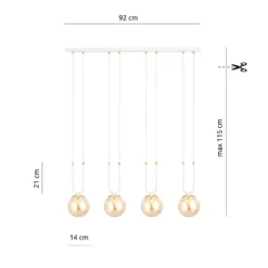 Emibig Pendellampa Glam Stål Vit | Passande för 4x E14 - Max 10W