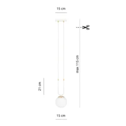 Emibig Pendellampa Glam Stål Vit | Passande för 1x E14 - Max 10W