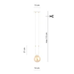 Emibig Pendellampa Glam Stål Vit | Passande för 1x E14 - Max 10W