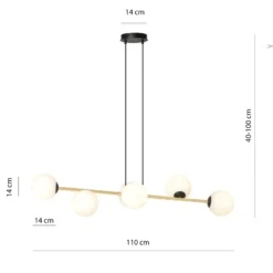 Emibig Pendellampa Gravity Stål Svart | Passande för 6x E14 - Max 10W