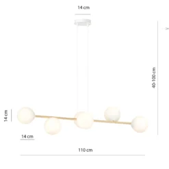 Emibig Pendellampa Gravity Stål Vit | Passande för 6x E14 - Max 10W