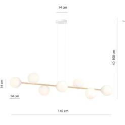 Emibig Pendellampa Gravity Stål Vit | Passande för 8x E14 - Max 10W