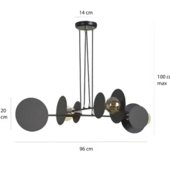 Emibig Pendellampa Idea Stål Svart | Passande för 4x E27 - Max 10W