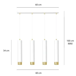 Emibig Pendellampa Kibo Stål Vit | Passande för 4x GU10 - Max 10W