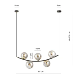 Emibig Pendellampa Ritz Stål Svart | Passande för 5x E14 - Max 10W