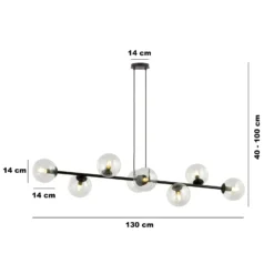 Emibig Pendellampa Rossi Stål Svart | Passande för 8x E14 - Max 10W