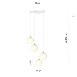 Emibig Pendellampa Royal Stål Vit | Passande för 4x E14 - Max 10W