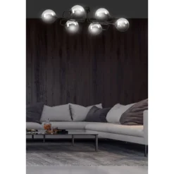 Emibig Taklampa Brendi Stål Svart | Passande för 6x E14 - Max 10W