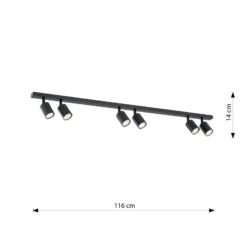 Emibig Taklampa Flash Stål Svart | Passande för 6x GU10 - Max 8W