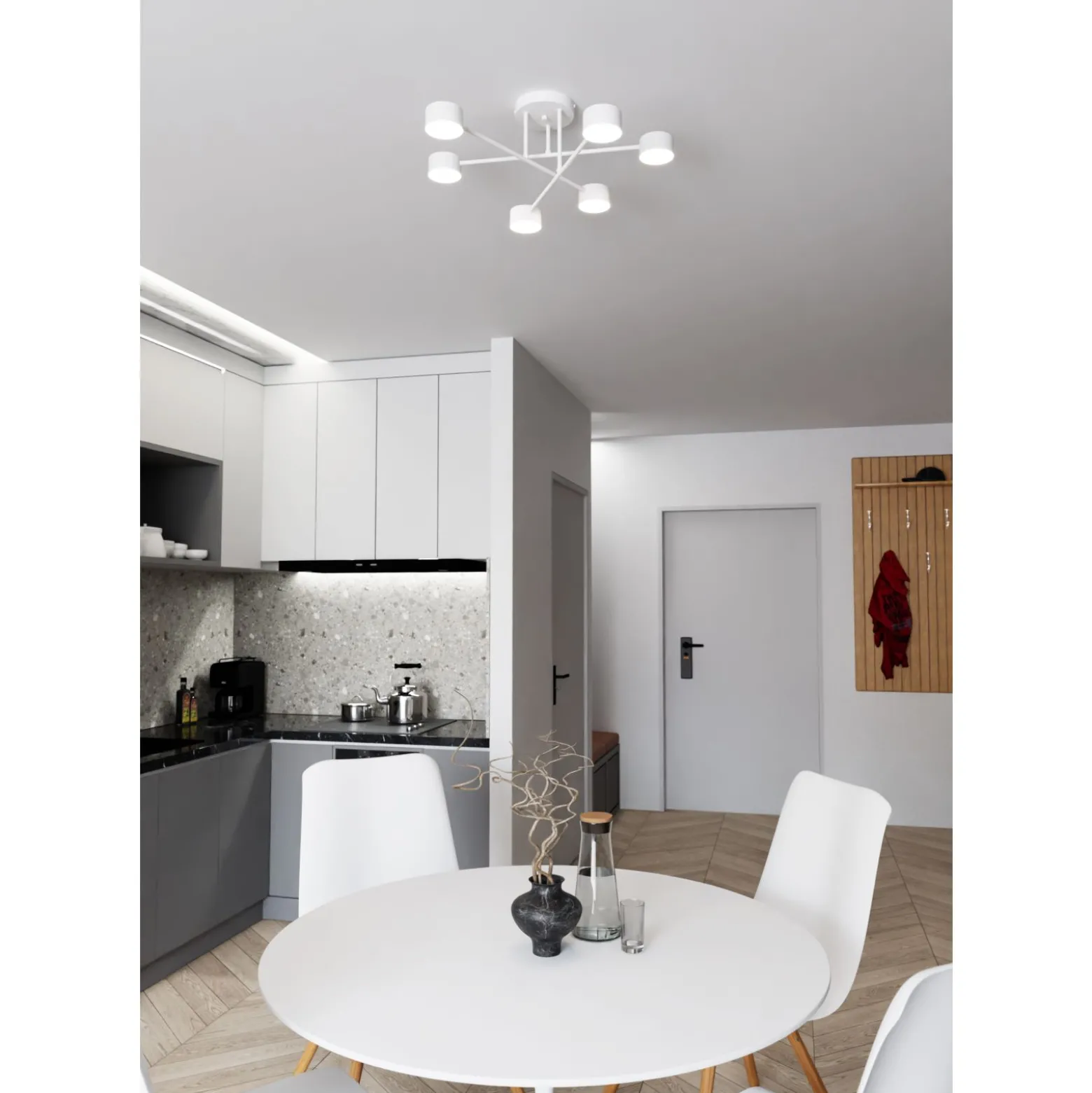 Emibig Taklampa Halo Stål Vit | Passande för 6x GX53 - Max 8W