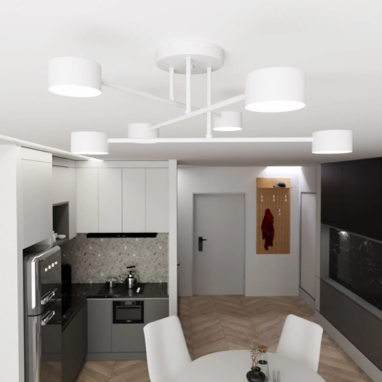 Emibig Taklampa Halo Stål Vit | Passande för 6x GX53 - Max 8W