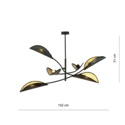 Emibig Taklampa Lotus Stål Svart | Passande för 6x E14 - Max 10W
