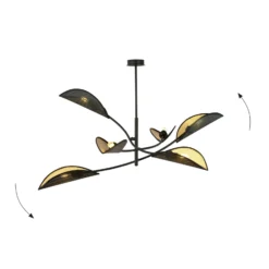 Emibig Taklampa Lotus Stål Svart | Passande för 6x E14 - Max 10W