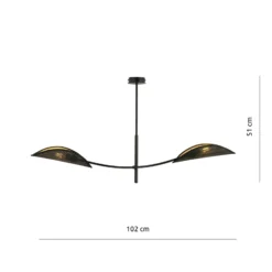 Emibig Taklampa Lotus Stål Svart | Passande för 2x E14 - Max 10W