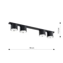Emibig Taklampa Nano Stål Svart | Passande för 4x GU10 (AR111) - Max 12W