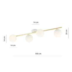 Emibig Taklampa Splendi Stål Vit | Passande för 4x E14 - Max 10W