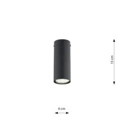 Emibig Taklampa Tecno Stål Svart | Passande för 1x GU10 - Max 8W