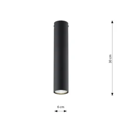 Emibig Taklampa Tecno Stål Svart | Passande för 1x GU10 - Max 8W