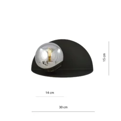Emibig Vägglampa Form Stål Svart | Passande för 1x E14 - Max 10W