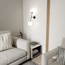 Emibig Vägglampa Linjär Stål Svart | Passande för 2x E14 - Max 10W