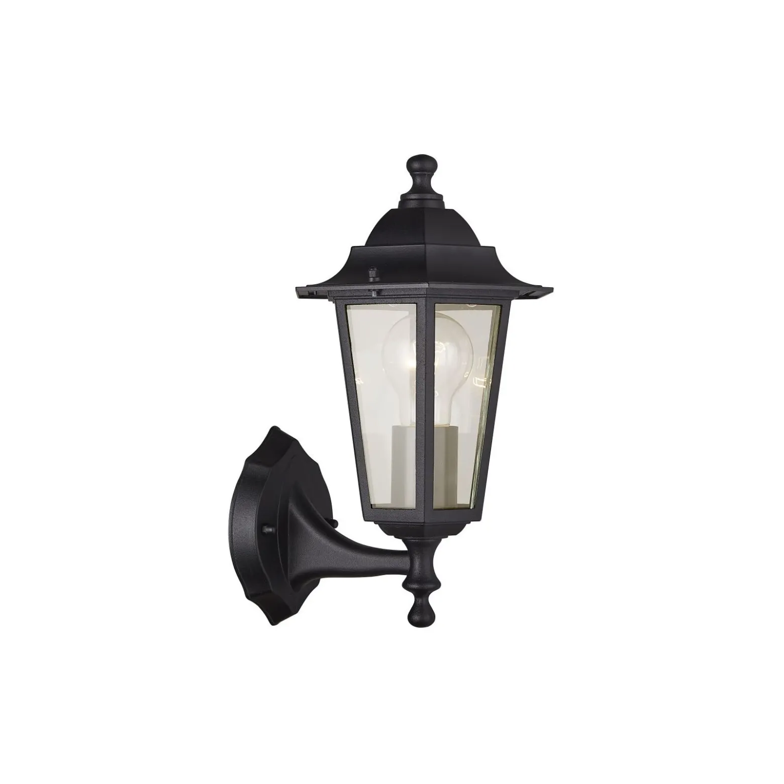 Flerpack 4x D'Lite Vägglampa Helora Svart | IP44 - Passande för 1x E27