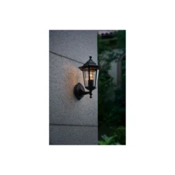 Flerpack 4x D'Lite Vägglampa Helora Svart | IP44 - Passande för 1x E27