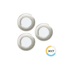 Flerpack 3x Eglo Infälld Spot Fueva 6 Plast Satin Nickel 11.1W 1350lm - 827-840-865 CCT