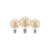 Flerpack 3x Eglo LED Globe E27 Filament Ambar 12W 400lm - 822 Extra Varm Vit | Ersättare 40W