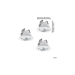 Flerpack 3x Eglo LED Spot Saliceto-Z Aluminium Vit 4.7W 440lm - 827-865 Justerbar Vit + RGB | 88mm - Utskärning 68mm - IP20 - Zigbee Dimbar