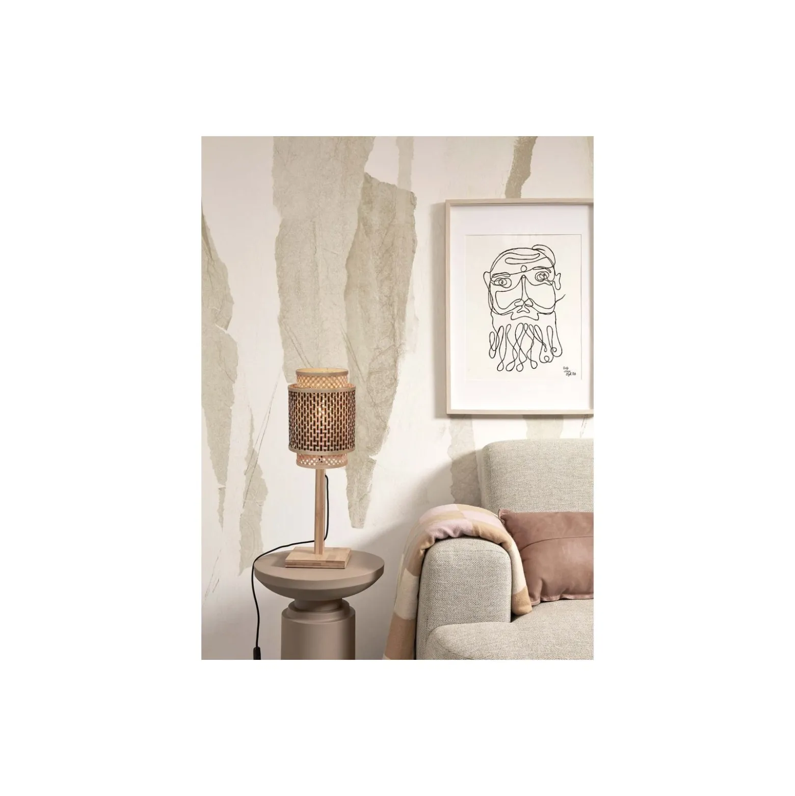 Good&Mojo Bordslampa Bhutan Bambu Brun | Passande för 1x E27