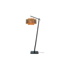 Good&Mojo Golvlampa Bhutan Bambu Svart L| Passande för 1x E27