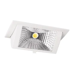 LED Downlight Wallwasher Wally Medium Vit 27W 3700lm 78x100D - 830 Varm Vit - 238x145mm