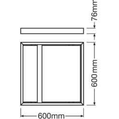 Ledvance Avtagbar Avtagbar Ytmonterad Kit H75 60x60cm