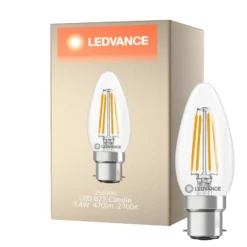 Ledvance Classic LED B22 Kronljus Filament Klar 3.4W 470lm - 827 Extra Varm Vit | Ersättare 40W