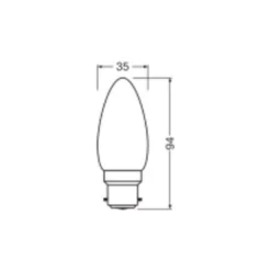 Ledvance Classic LED B22 Kronljus Matt 3.4W 470lm - 827 Extra Varm Vit | Dimbar - Ersättare 40W