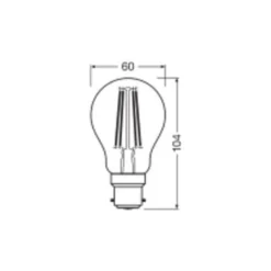 Ledvance Classic LED B22 Päron Filament Klar 5.9W 806lm - 827 Extra Varm Vit | Dimbar - Ersättare 60W