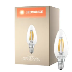 Ledvance Classic LED E14 Kronljus Filament Klar 3.4W 470lm - 827 Extra Varm Vit | Ersättare 40W