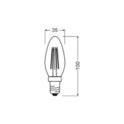 Ledvance Classic LED E14 Kronljus Filament Klar 2.5W 470lm - 827 Extra Varm Vit | Dimbar - Ersättare 40W