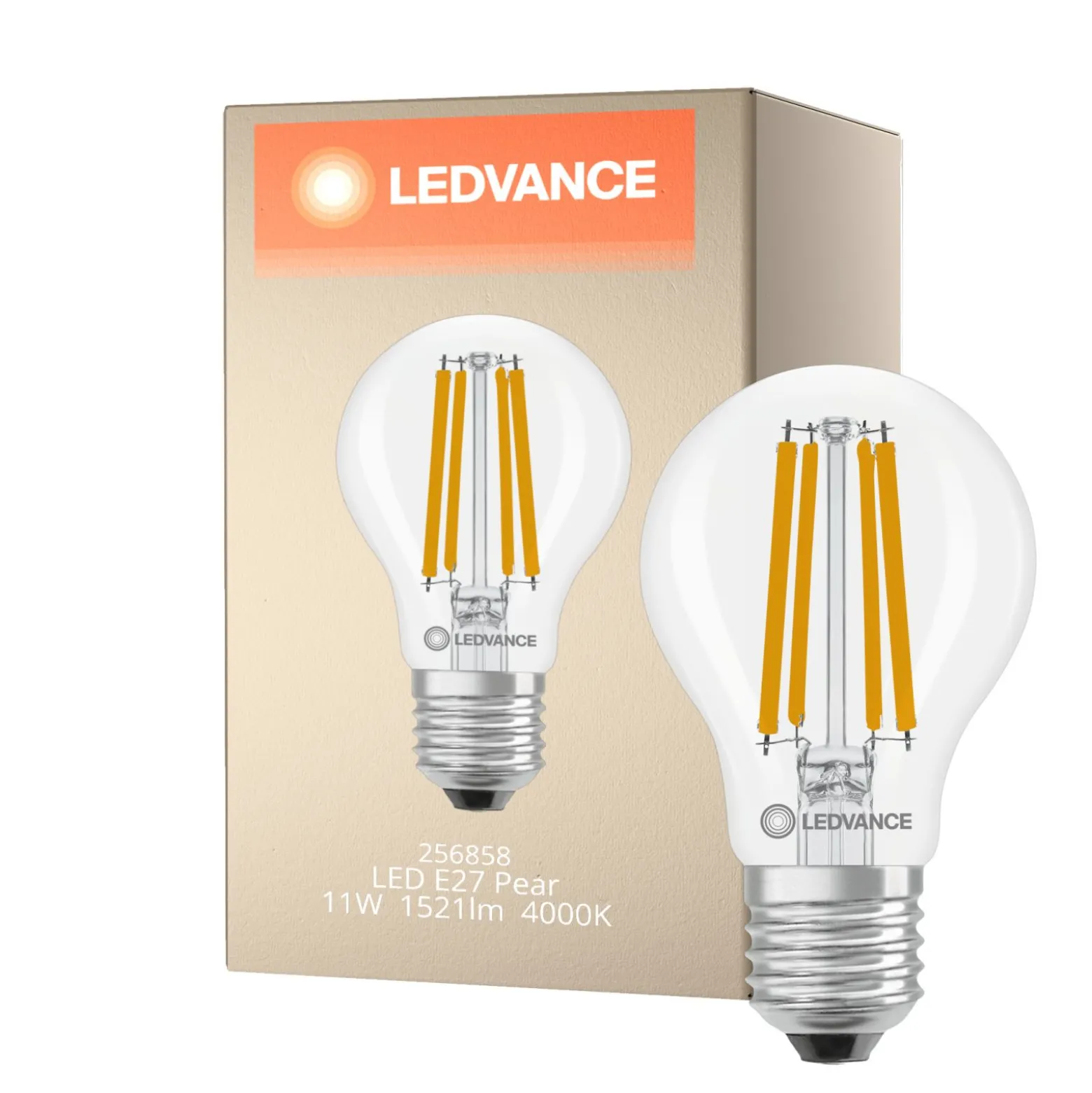 Ledvance Classic LED E27 Päron Filament Klar 11W 1521lm - 840 Kallvit| Ersättare 100W