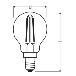 Ledvance Classic LED E14 Päron Filament Klar 2.5W 250lm - 827 Extra Varm Vit | Ersättare 25W